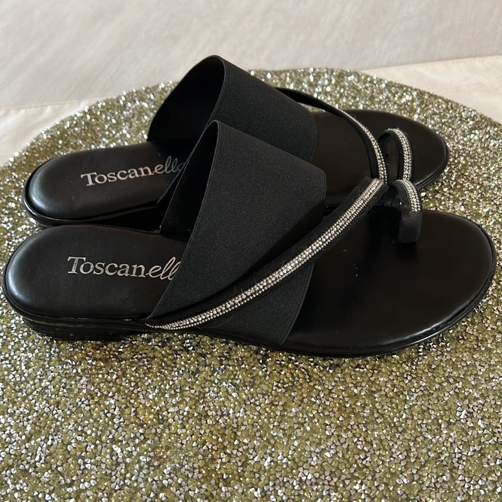 Toscanella Black Strappy sparkly sandals. Size 7 1/2. EUC - Picture 3 of 5